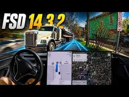 Tesla FSD 14.3.2 Autonomous Truck Navigation Test