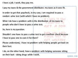 Need Welfare take a drug test first