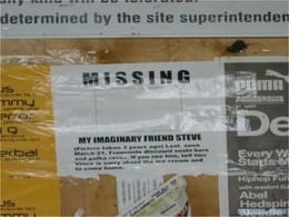 Missing Imaginary Friend Sign