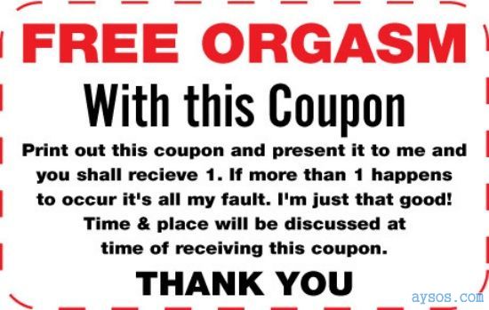 Free Orgasm Coupon