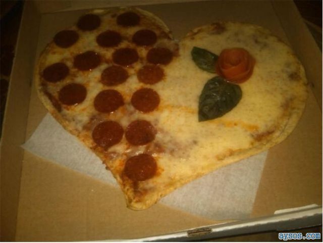 A special Valentines Day pizza