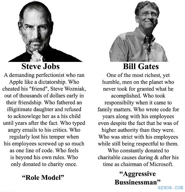 Steve Jobs compared to Bill Gates