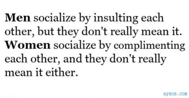 How do men and women socialize
