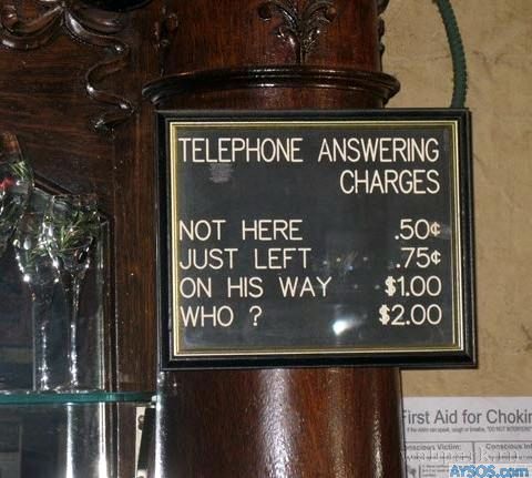 Telephone answering charges