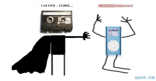 Funny picture Cassette tape and the iPod