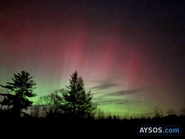 Northern Lights Paint the Sky Green and Pink