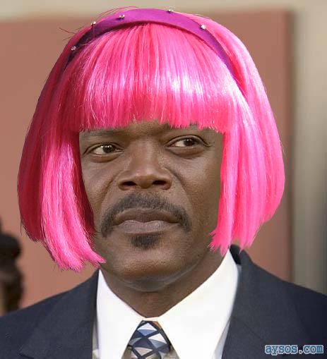 Samuel L Jackson with Pink Hair