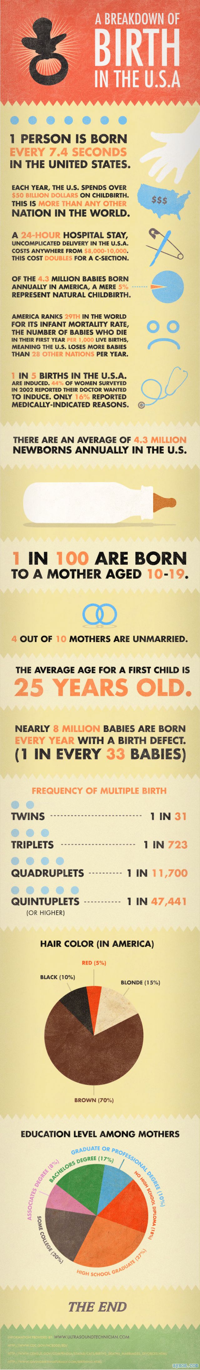 Infographic about birth facts