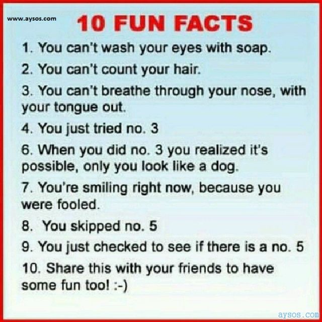 10 Random Fun Facts for you