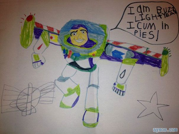 Funny Kids Buzz Lightyear Drawing