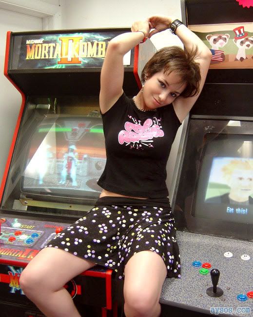 Cute Crystal posing in a little skirt