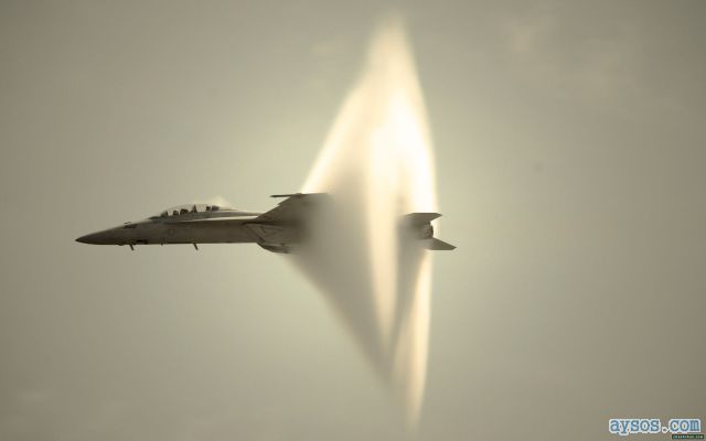 F-18 Fighter Jet Breaking the Sound Barrier