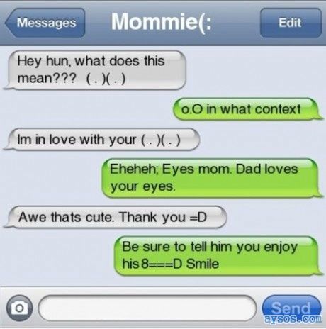 Funny text message from Mom