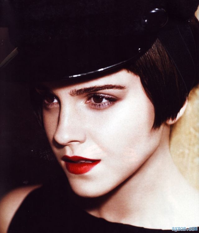 Emma Watson sexy bright red lips