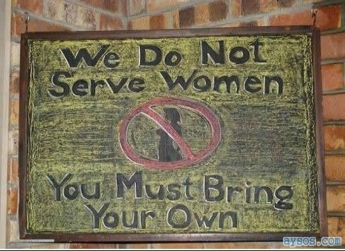 No women served sign