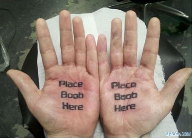 Funny picture place your b00bs here