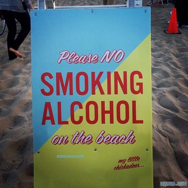 No Smoking Alcohol on the Beach