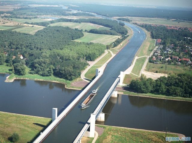 German water over water bridge