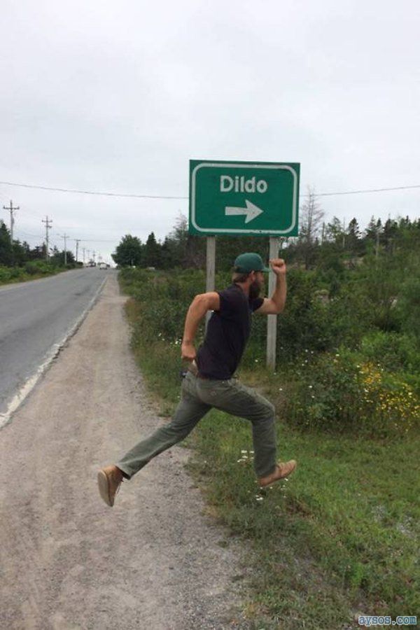 Funny dildo road sign