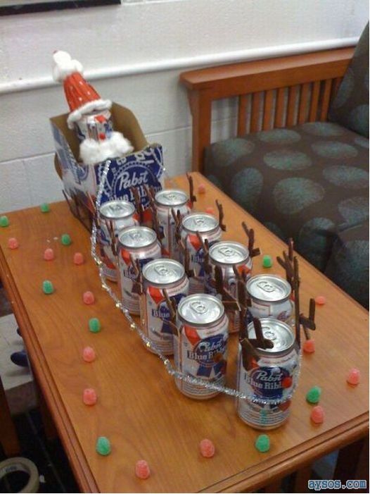 Christmas Santa beer sleigh
