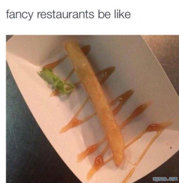 Fancy restaurant french fry