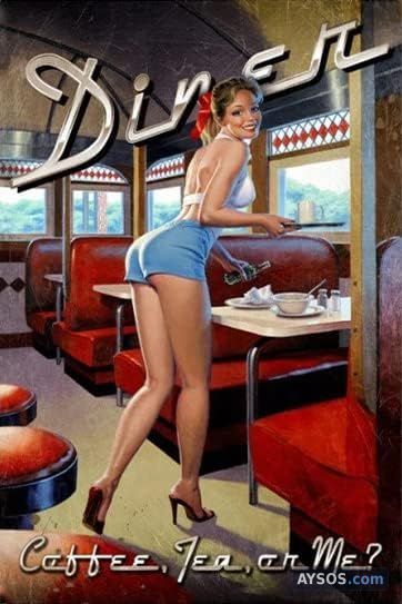 Coffee Tea or Me Sexy Retro Advertisement Picture