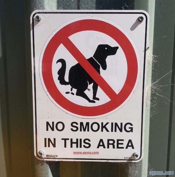 Funny No Smoking Sign Dog Poop