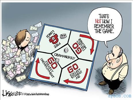 Obama Funny political cartoon Monopoly