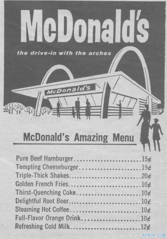 McDonalds The Original Menu