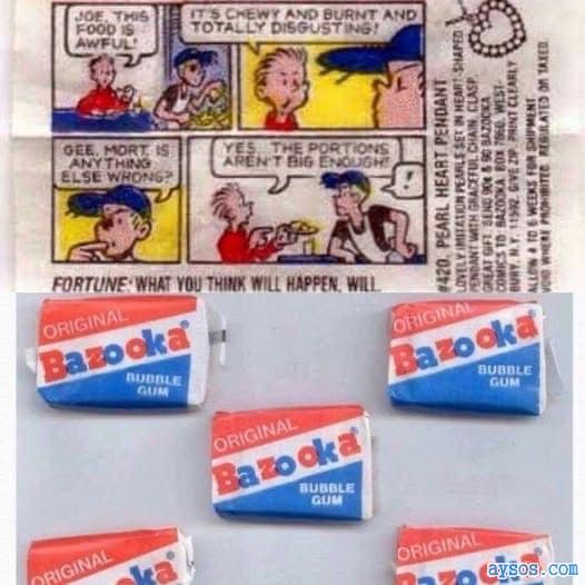 Bazooka Bubble Gum Comic Strip Fortune Predictions