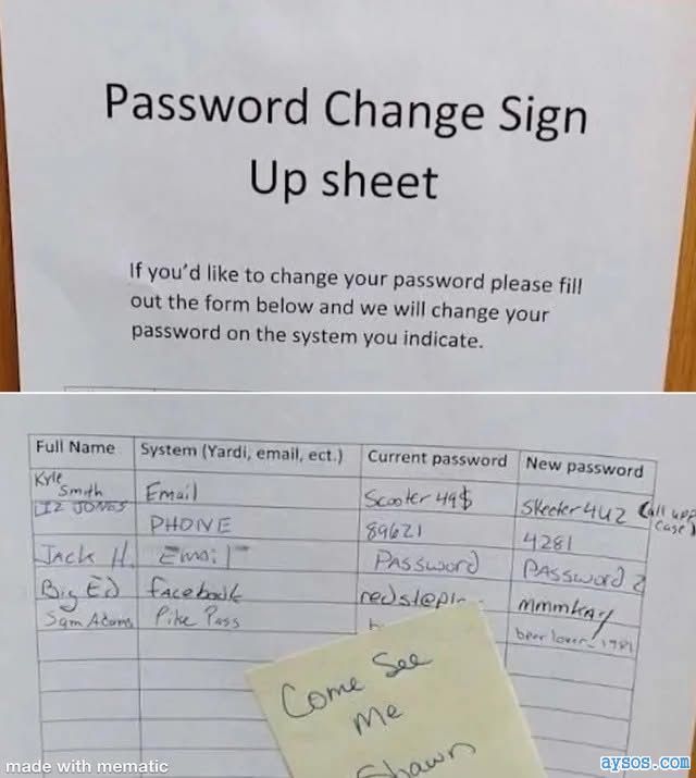 Password Change Form Hilariously Wrong Office Humor