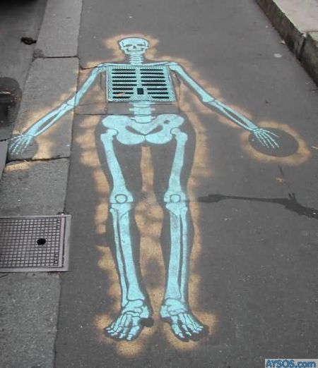 Halloween Skeleton Road Painting