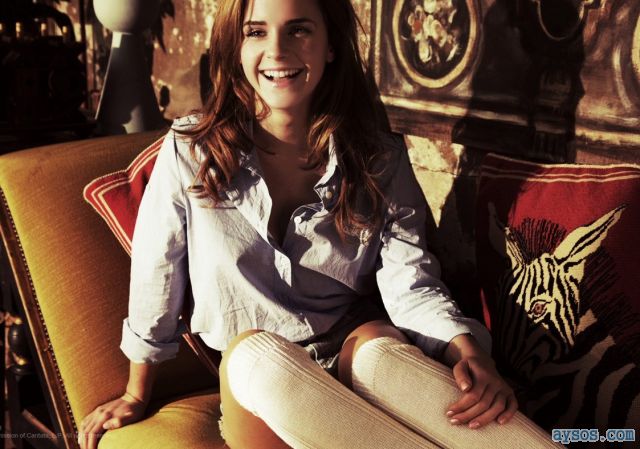 Emma Watson cute smile in stockings