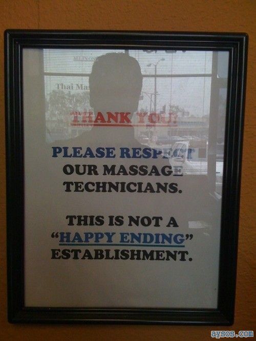 No Happy Ending massages here