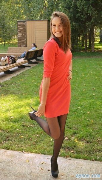Cute wife showing off her legs in a tight dress