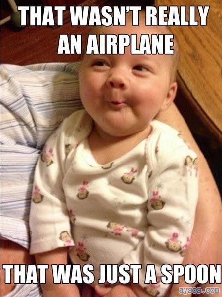 Funny Baby Airplane Spoon Picture