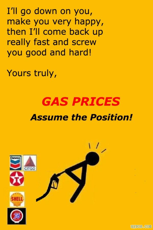 Funny picture go down on you gas prices