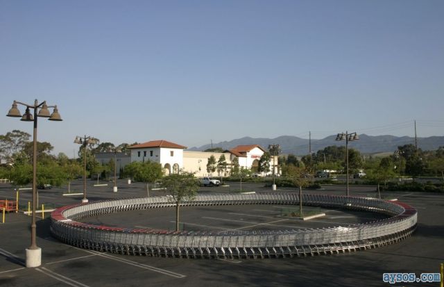 Shopping carts in a circle picture