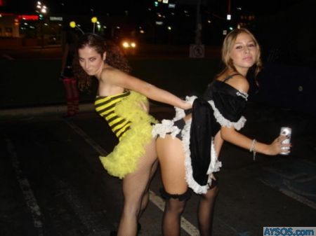 Drunk Teen Girls at Halloween Party