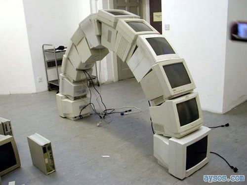 Stacked Computer Monitors