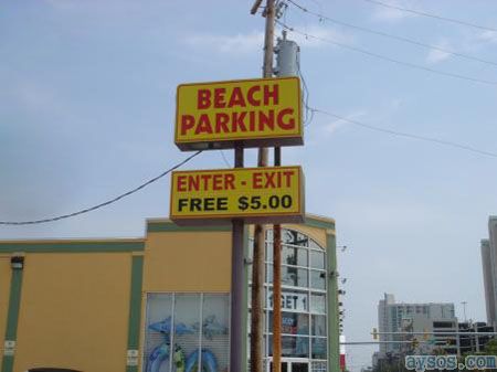 Funny Beach Parking Sign