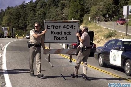 Error 404 Road Not Found