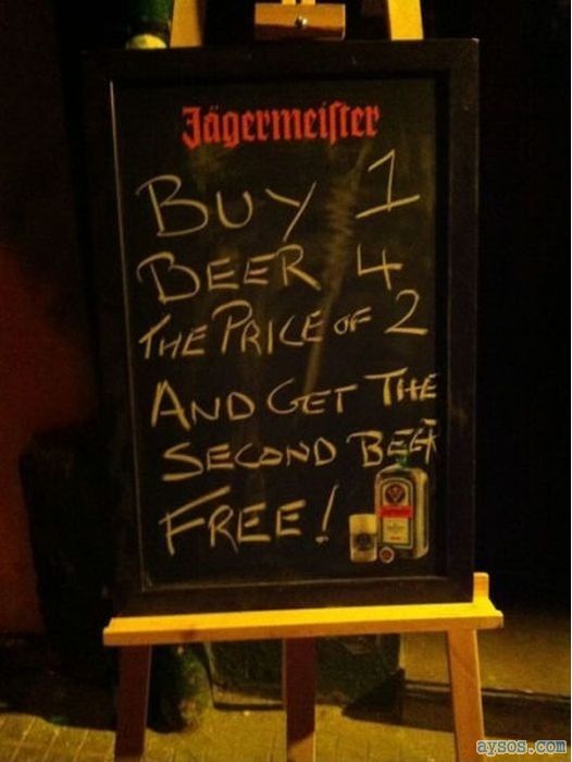 Beer deal at a local bar funny sign