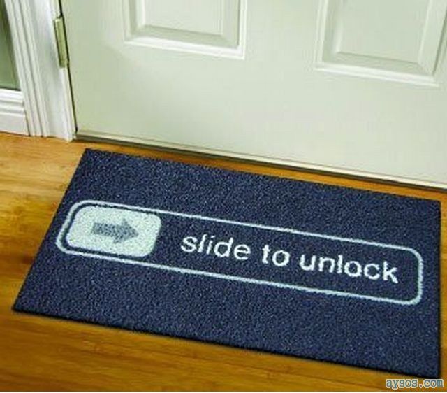 iPhone door mat slide to unlock