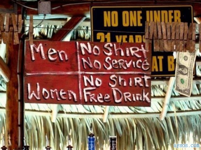 Women No Shirt Free Drink