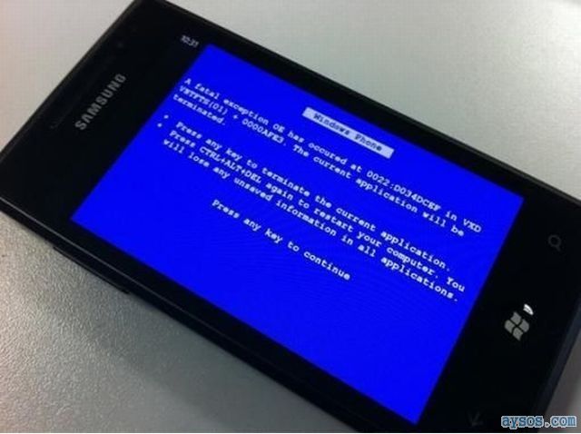 Windows Phone blue screen BSOD