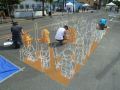 Amazing Lego 3D sidewalk painting