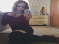 Cute teen takes a sexy selfie in stockings