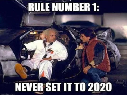 Doc Brown and Marty McFly Regret Setting DeLorean to 2020