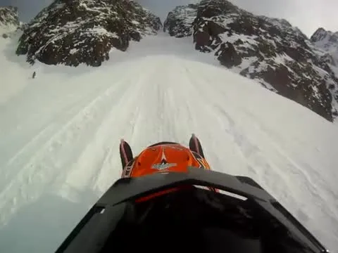 Crazy video of snowmobile crash